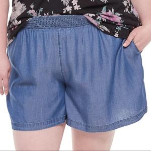 Evri Smocked-Waist Pull-On Shorts